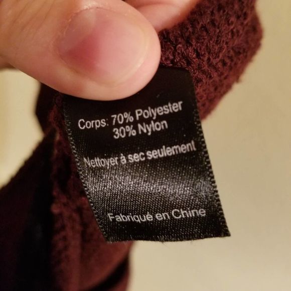 Lush Maroon large L tunic sweater pullover knit - Picture 7 of 7